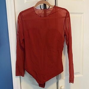 Popilush Red Sheer Bodysuit
